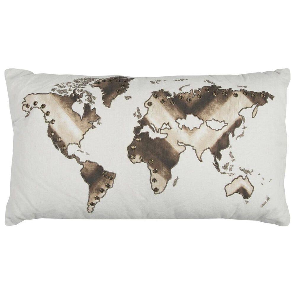 Rizzy Home 14" x 26" Down Pillow in Brown, , large