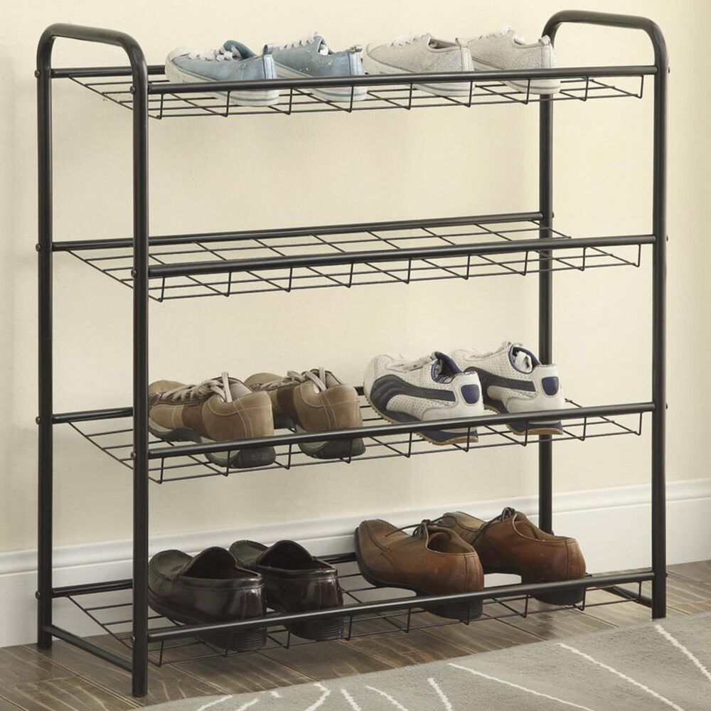 Pacific Landing Lightweight Shoe Rack in Black, , large