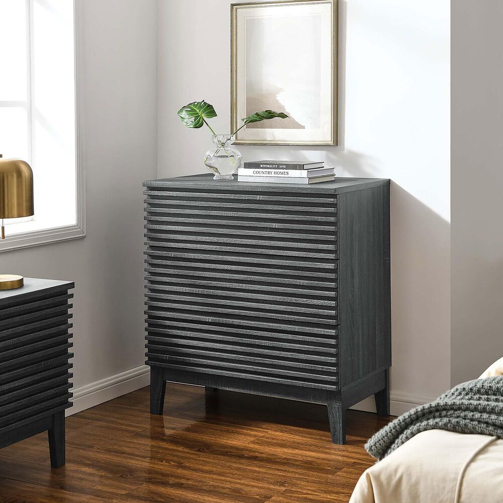 Modway Render 3-Drawer Bachelor's Chest in Charcoal, , large