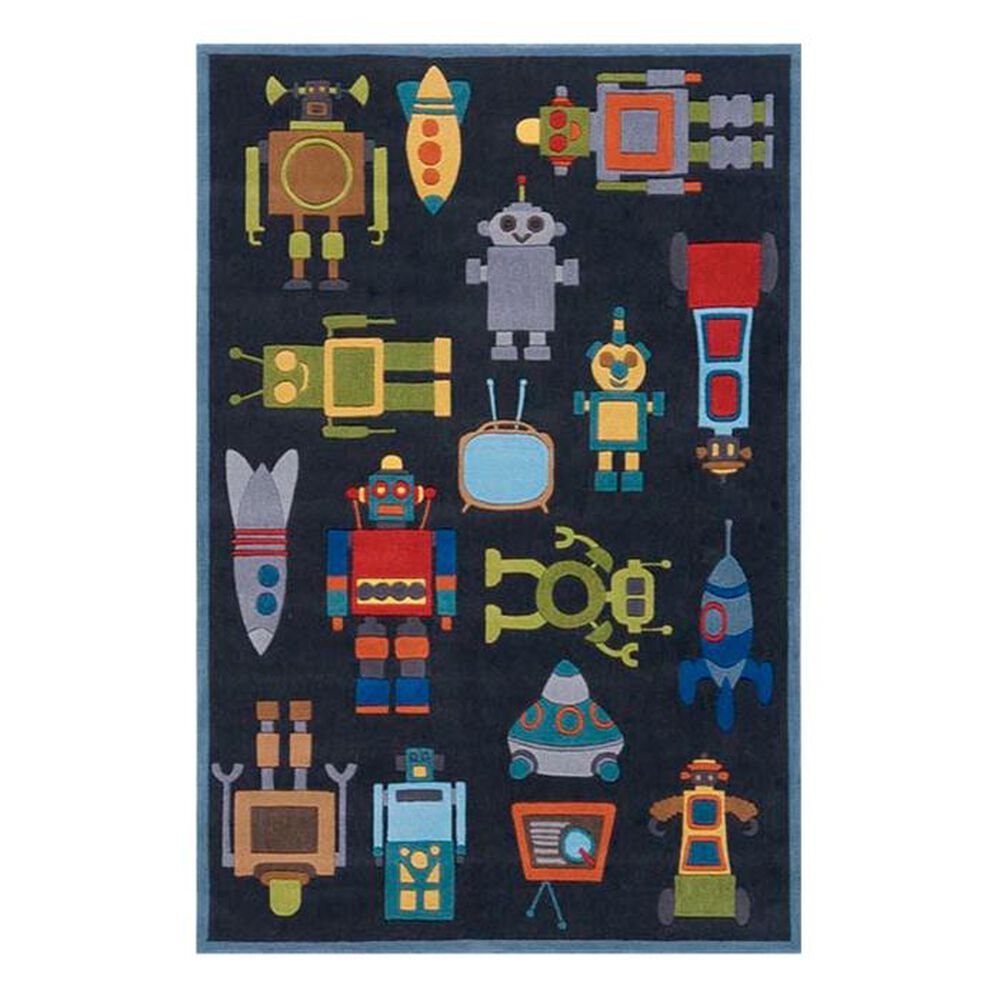 Little Dreamer Lil' Mo Whimsy 5' x 7' Steel Blue Kids Rug, , large