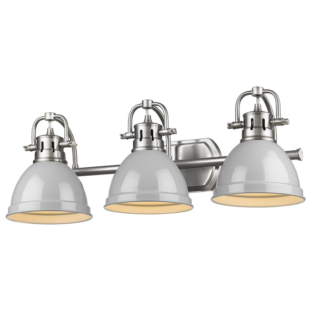 Golden Lighting Duncan 3-Light Bath Vanity in Pewter and Glossy Gray, , large