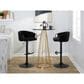 LumiSource Claire Swivel Adjustable Barstool with Black Velvet Upholstery in Black (Set of 2), , large