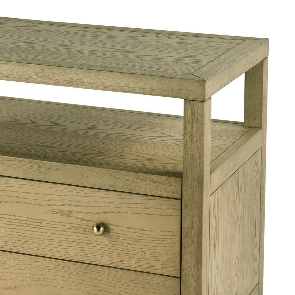 Butler Specialty Company Nora 2-Drawer Wide Nightstand with Open Shelf in Light Oak, , large