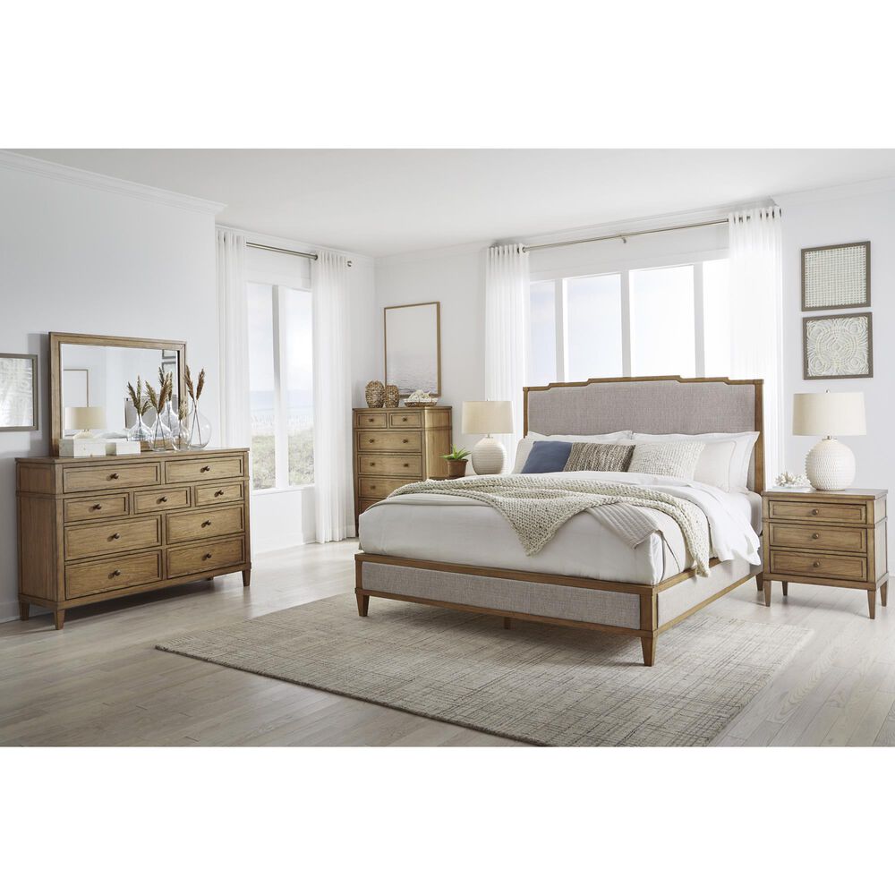 Ashley Sharlance California King Upholstered Panel Bed in Light Brown, , large