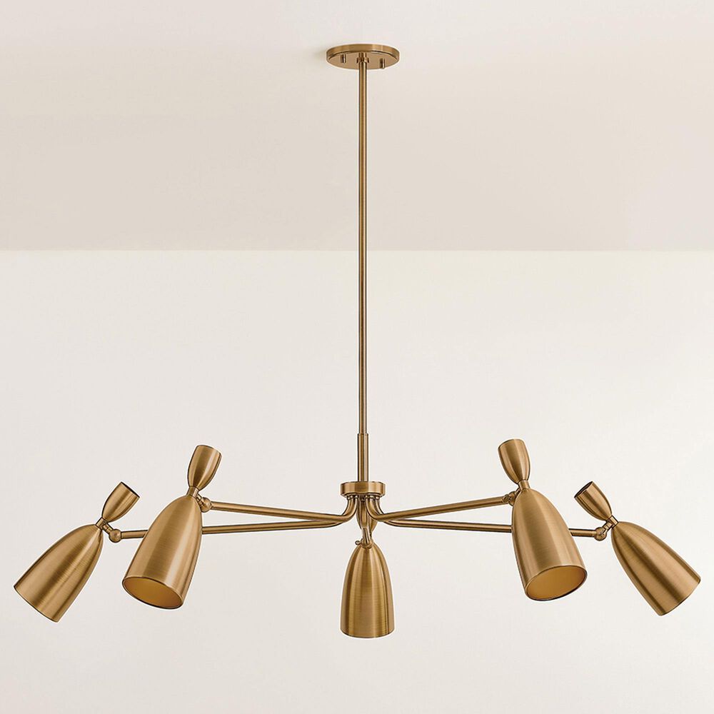 Troy Lighting Spade 5-Light Chandelier in Patina Brass, , large