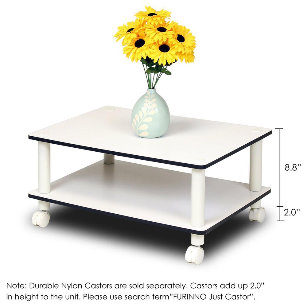 HOMLUX 2-Tier Turn-N-Tube Coffee Table in White, , large