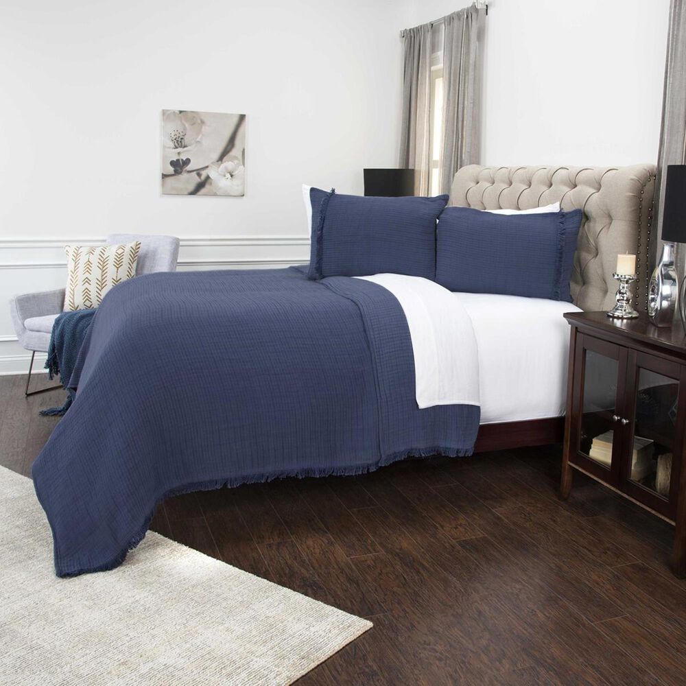 Rizzy Home Windsor Donny Osmond 20&quot; x 36&quot; King Sham in Indigo, , large