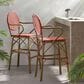 Hearth and Haven Outdoor Wicker French Barstool with Curved Design in Red (Set of 2), , large