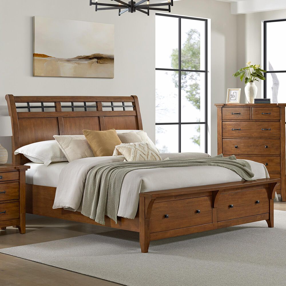 Mayberry Hill Gage King Storage Bed in Chestnut, , large