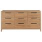 Universal Furniture Modern Walker King Panel Bed with Dresser, Wardrobe and Two Nightstands in Natural Oak with AC Outlets and USB Ports, , large
