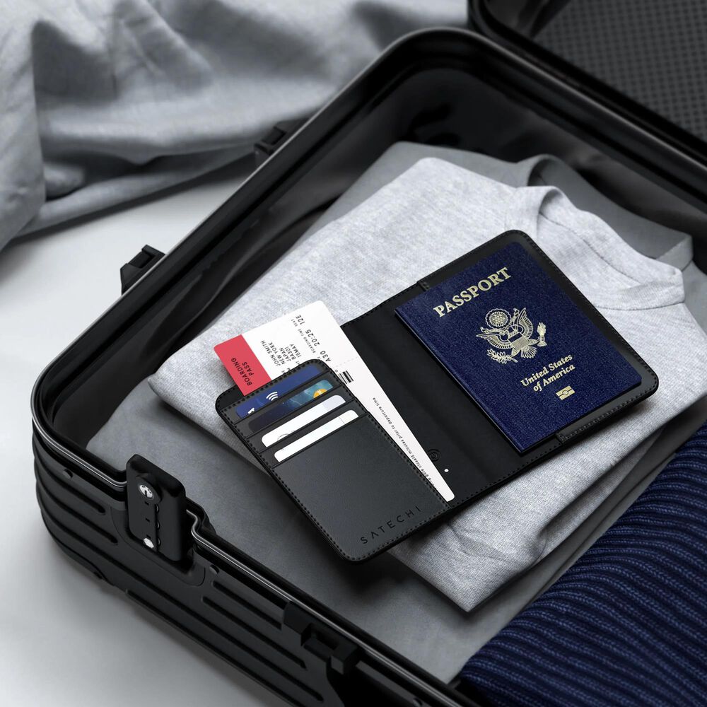 Satechi Vegan-Leather FindAll Passport Cover in Black, , large