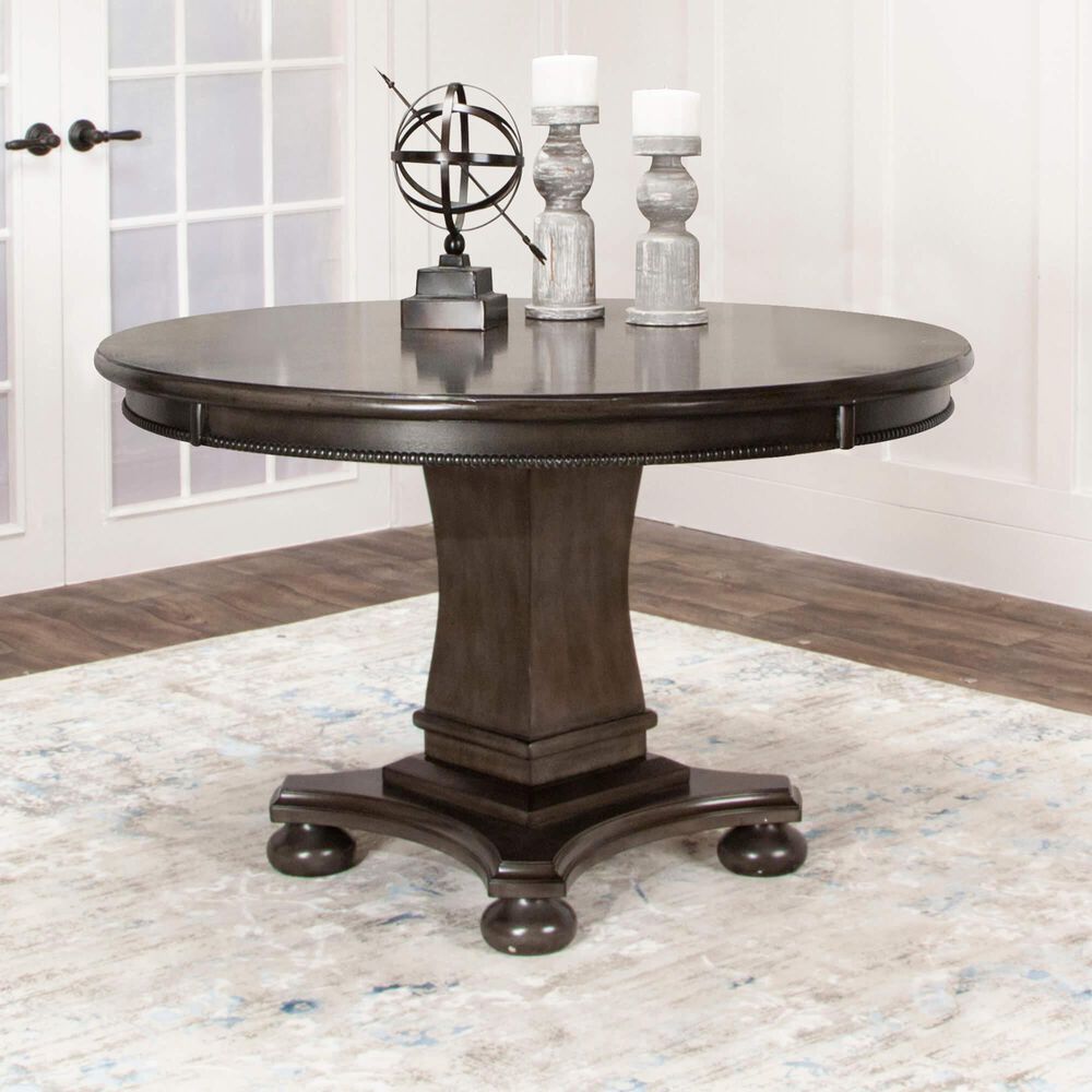 SUNSET Vegas 5-Piece Round Game Table Set in Smoke Gray, , large