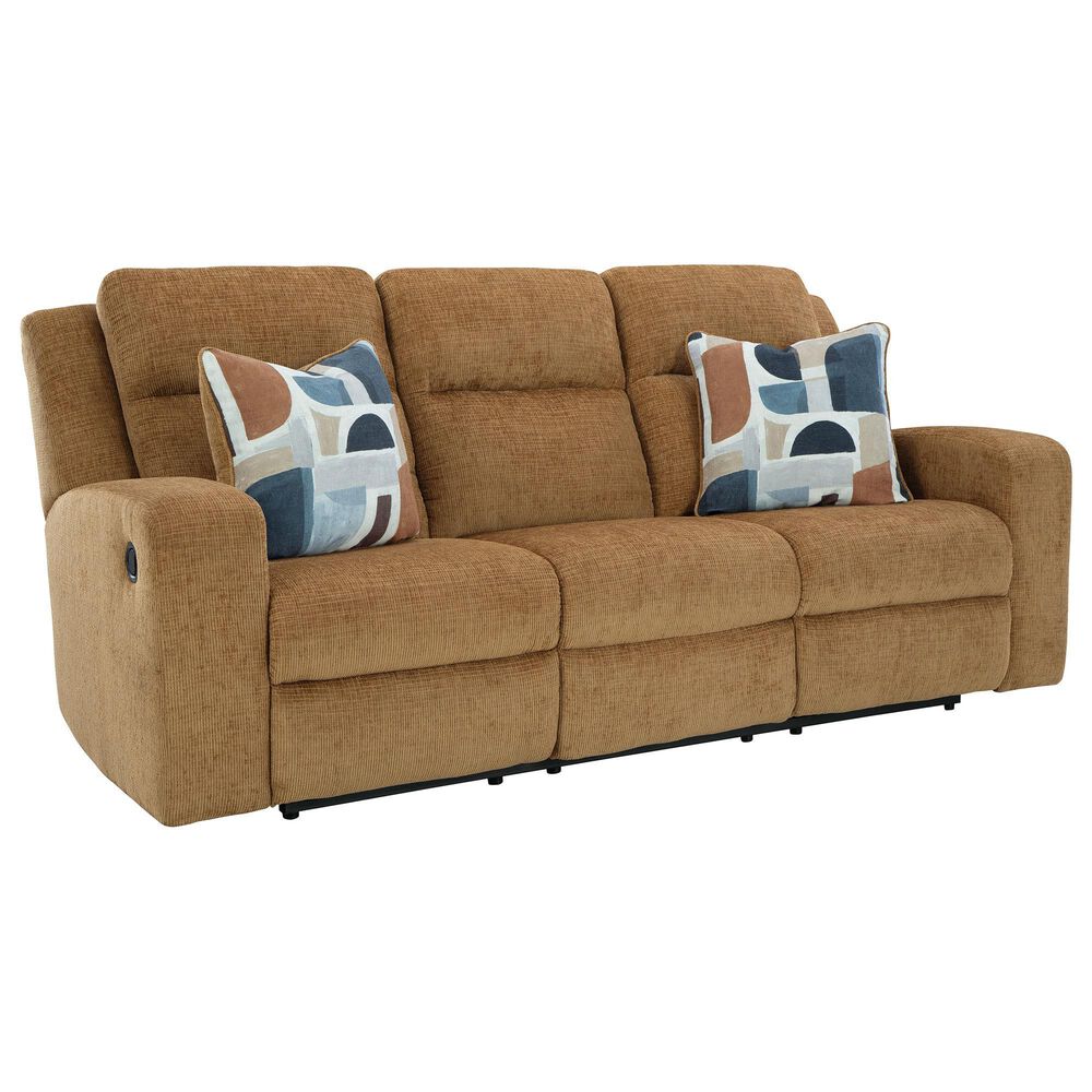 Ashley Kanlow Manual Reclining Sofa in Honey, , large