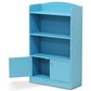 HOMLUX 4-Tier Bookshelf with 2-Door Storage Cabinet in Light Blue, , large