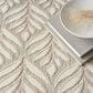 Nourison Aloha Floral 7"10" Round Ivory and Grey Indoor/Outdoor Area Rug, , large