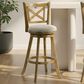 Armen Living Kodi Swivel Bar Height Stool with Static Gray in Sepia Brown, , large