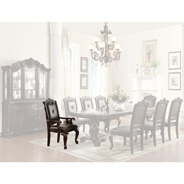 Crown Mark Kiera Arm Chair in Dark Cherry, , large