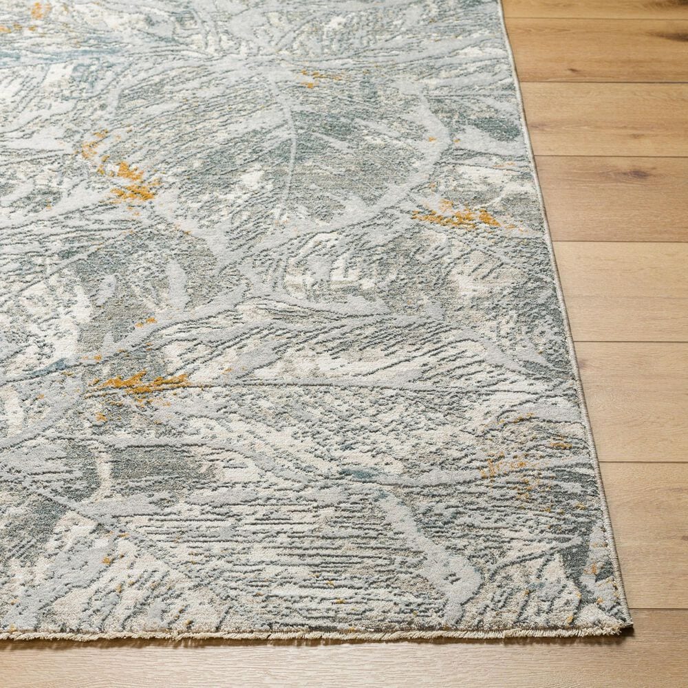 Surya Dresden DRE-2317 White, Medium Gray, Light Slate, Gray, Denim and Mustard 9&#39; x 12&#39;2&quot; Area Rug, , large