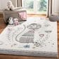 Safavieh Carousel CRK187 3"3" x 5"3" Ivory and Pink Kids Area Rug, , large
