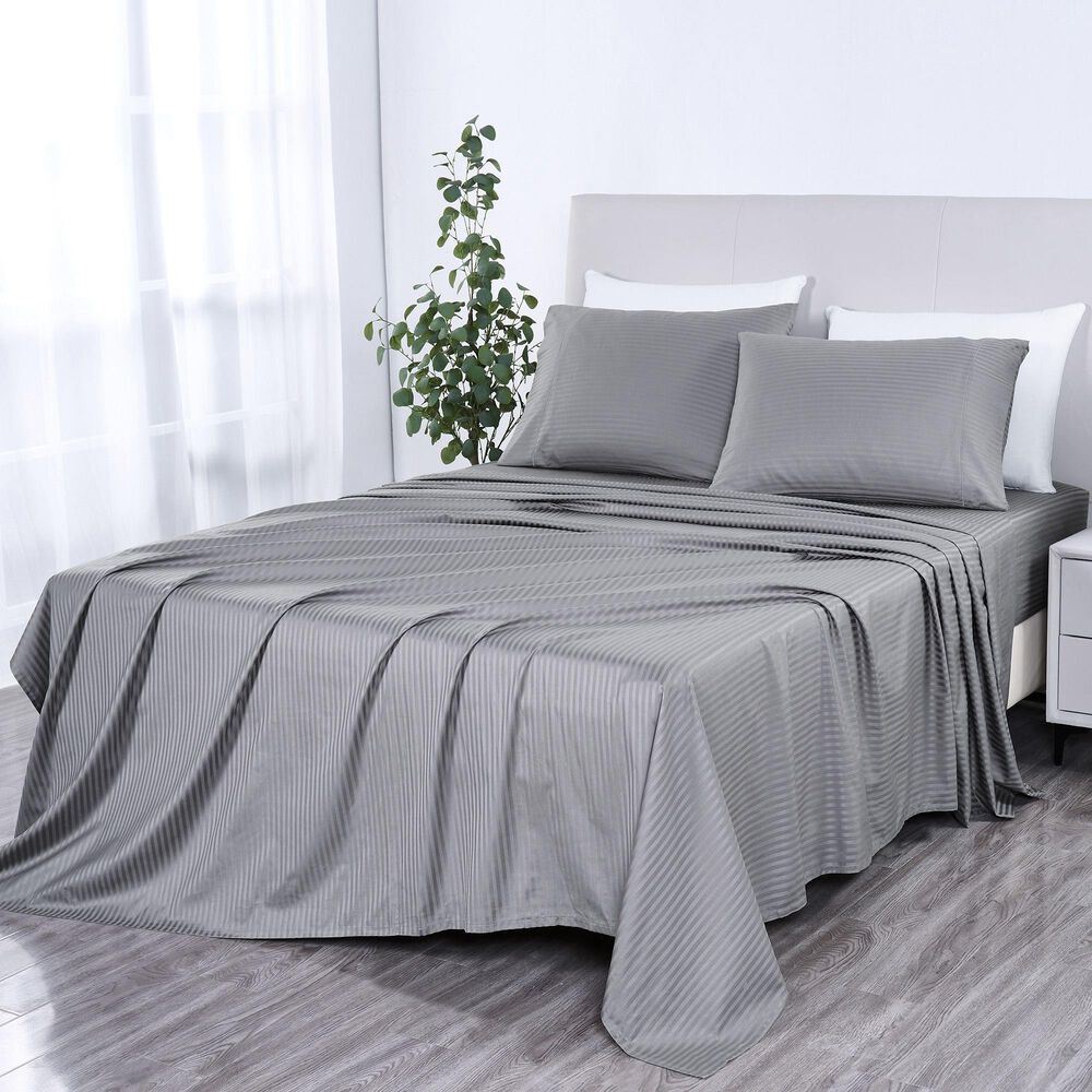 Trade Linker 4-Piece King 500 Thread Count Sheet Set in Silver, , large