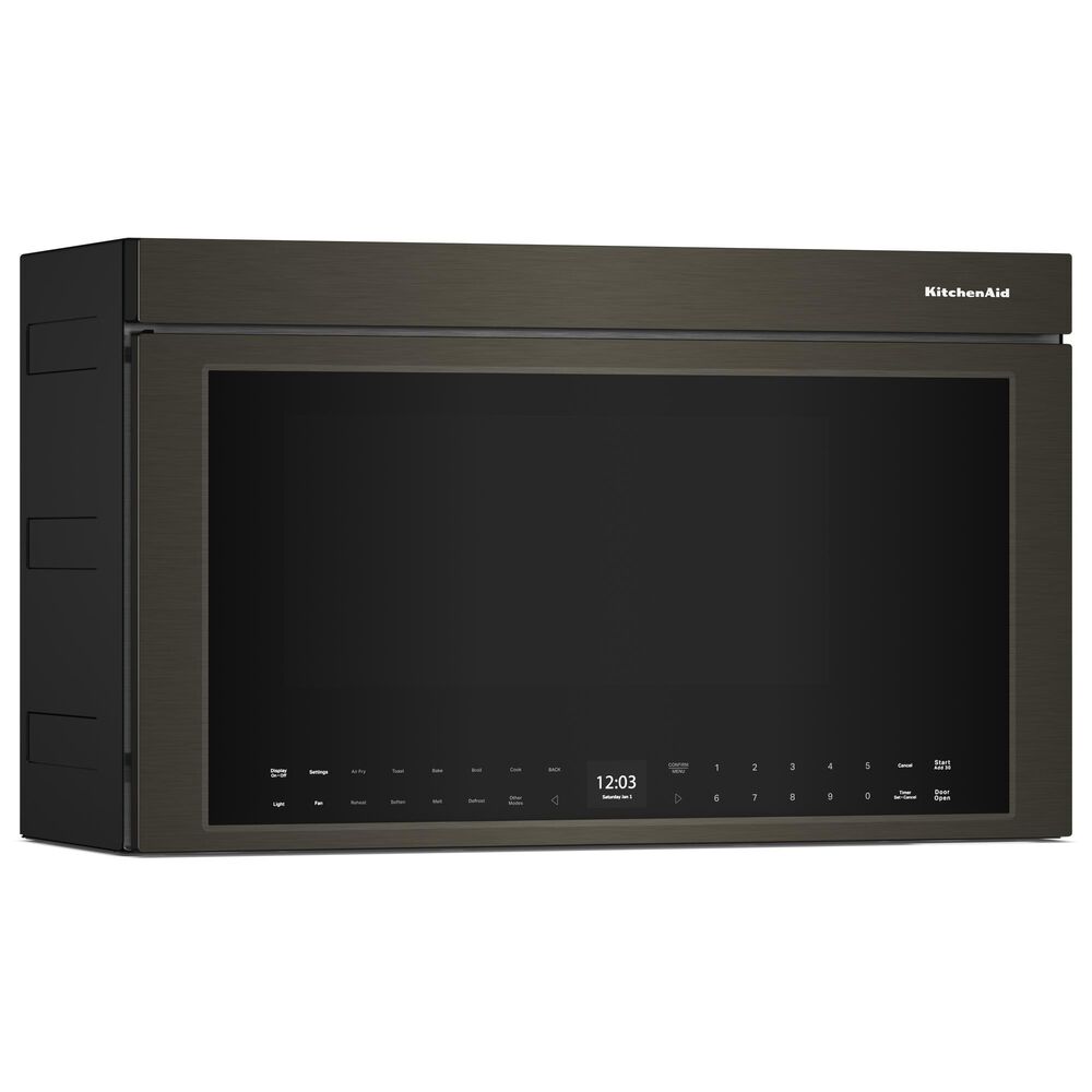 KitchenAid 1.1 Cu. Ft. Over-The-Range Microwave Oven with Flush Built-In in Black Stainless Steel, , large