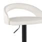 LumiSource Grotto Adjustable Bar Stool with White Faux Leather Upholstery in Black (Set of 2), , large