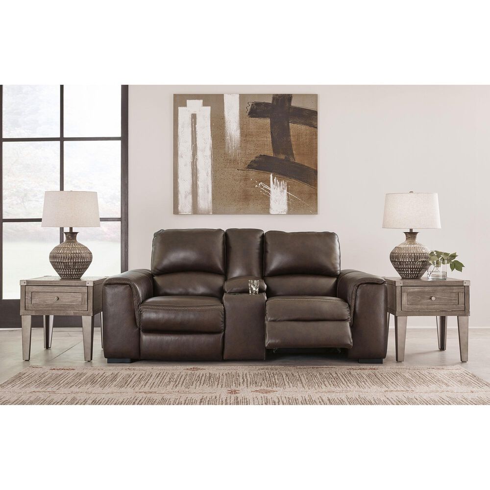 Ashley Alessandro Power Reclining Console Loveseat in Walnut, , large