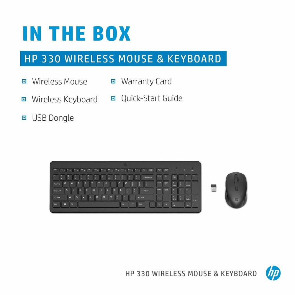 HP 330 Wireless Mouse and Keyboard Combination in Black, , large