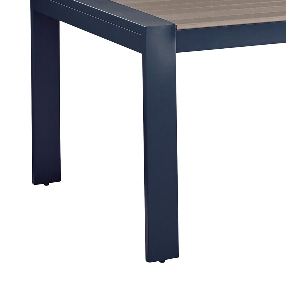 Ashley East Beach Rectangular Dining Table with Umbrella Hole in Navy Blue and Driftwood, , large