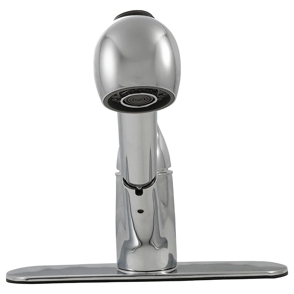 MS International Pull-Out Low Profile Sprayer Kitchen Faucet in Polished Chrome, , large