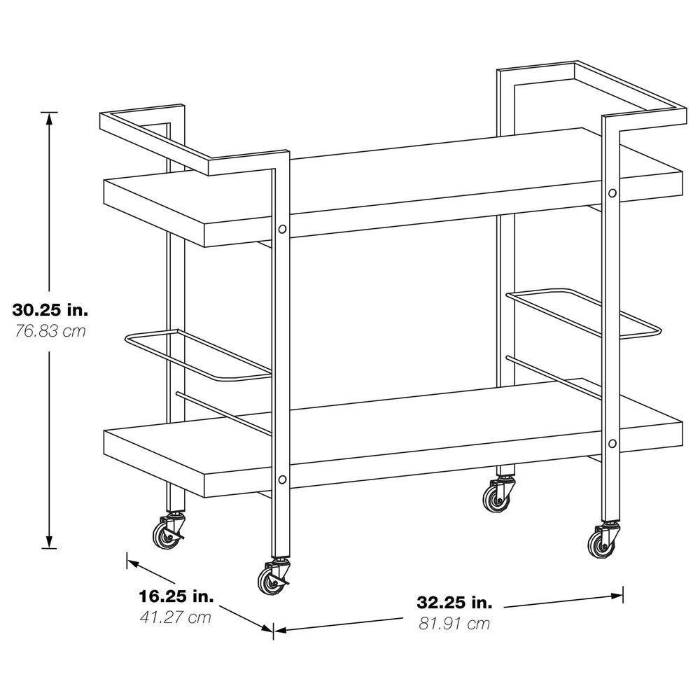 OSP Home Maxell Serving Cart in Ash and Black, , large