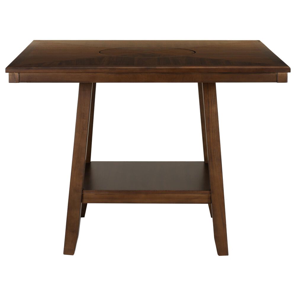 Linon Home Decor Spiva Counter Height Table with Lazy Susan in Brown - Table Only, , large