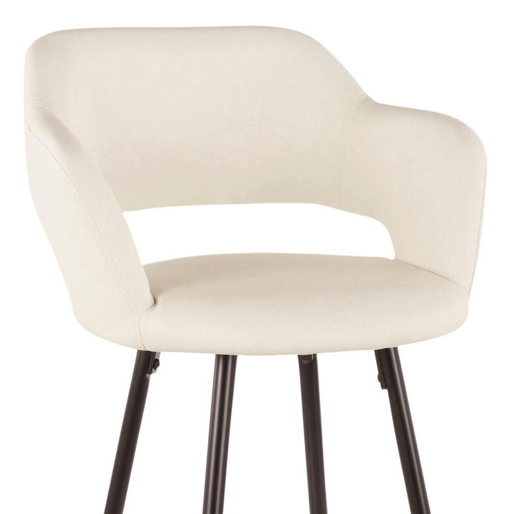 Lumisource Margarite Barstool with Cream Cushion in Black &#40;Set of 2&#41;, , large