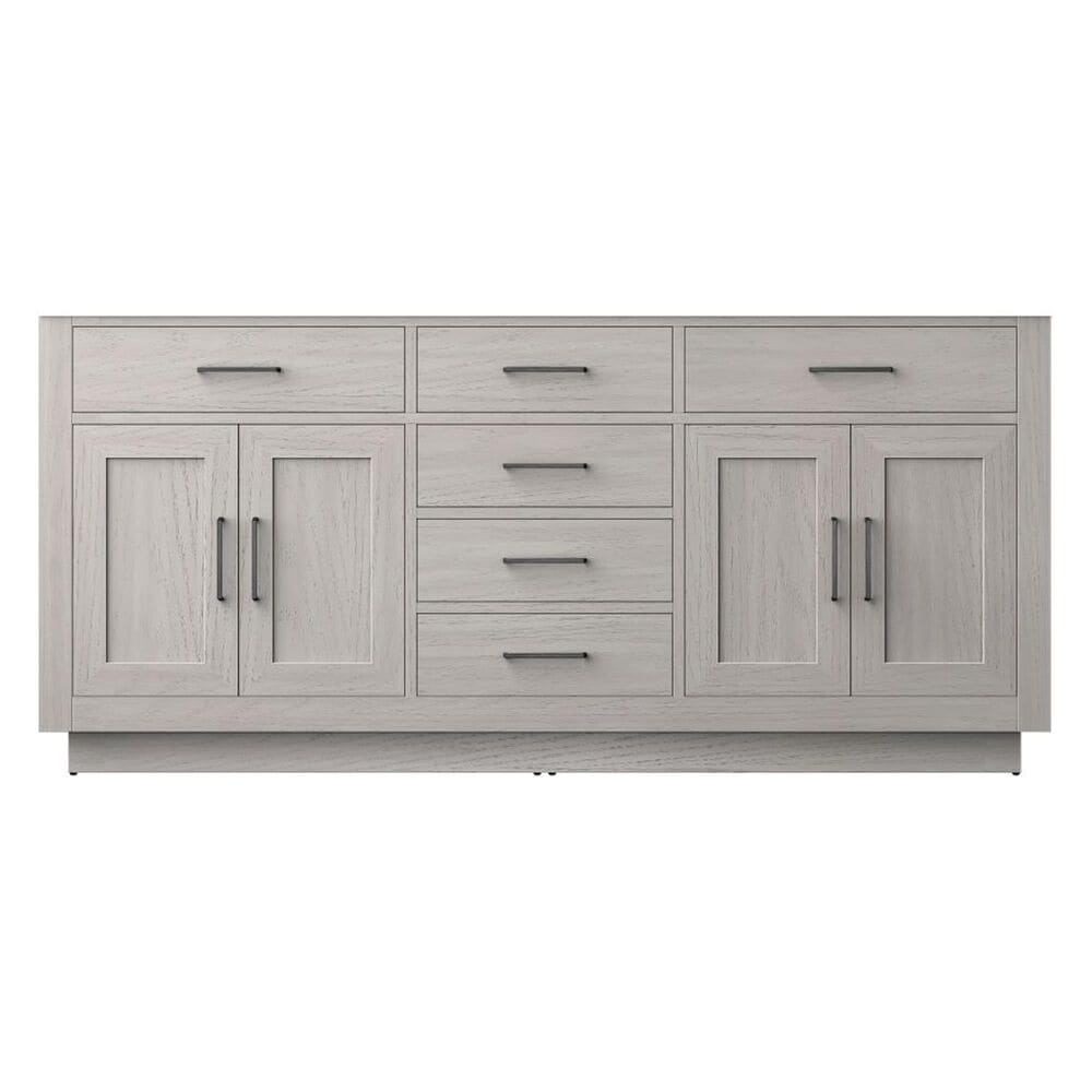 Lexora Home Abbey 72&quot; Double Bathroom Vanity in Grey Oak with 2 cm White Cultured Marble Top, Rectangular Sinks and 34&quot; Mirrors, , large