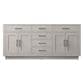 Lexora Home Abbey 72" Double Bathroom Vanity in Grey Oak with 2 cm White Cultured Marble Top, Rectangular Sinks and 34" Mirrors, , large