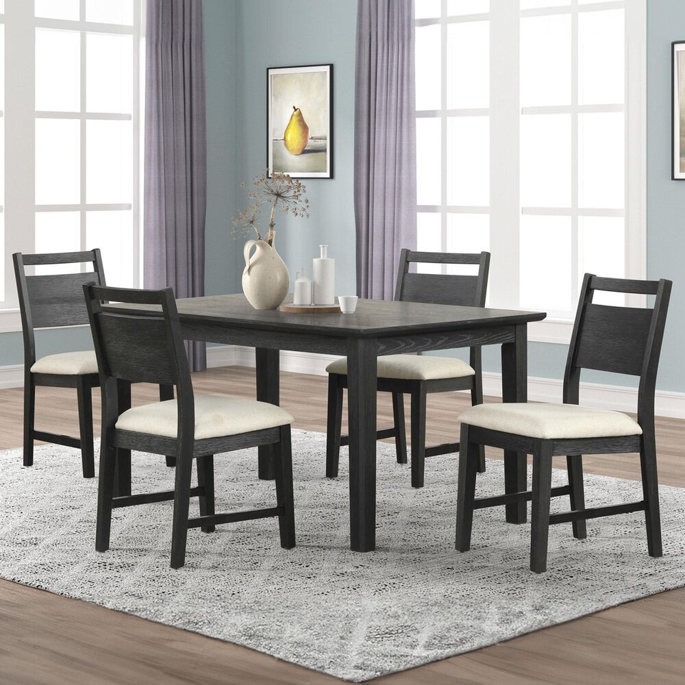 New Heritage Design Sable Crest 5-Piece Rectangular Dining Set in Sable Black, , large