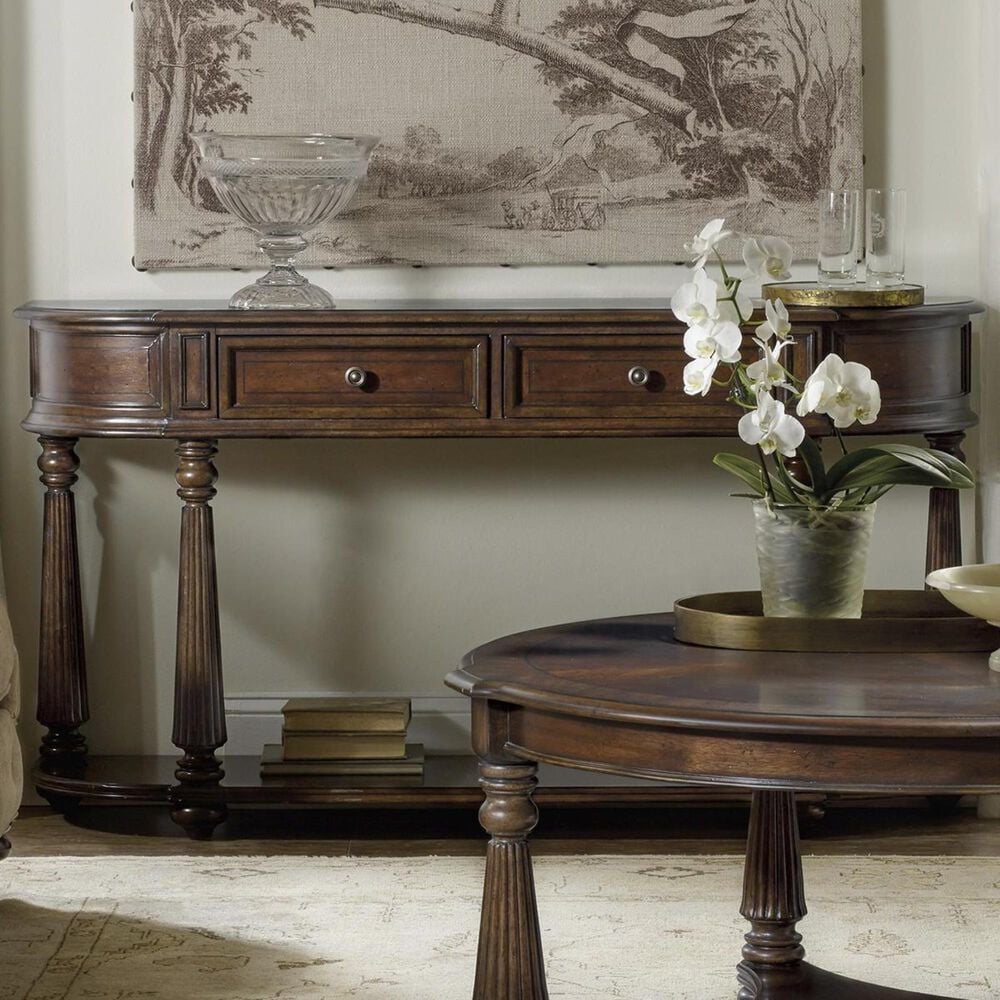 Hooker Furniture Leesburg Demilune Hall Console in Mahogany, , large