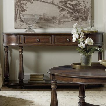 Hooker Furniture Leesburg Demilune Hall Console in Mahogany, , large