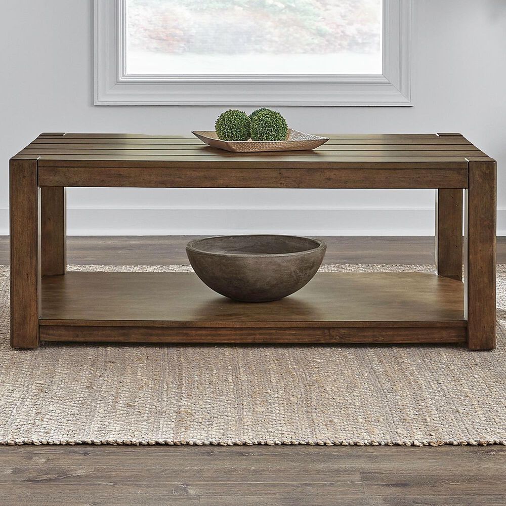 Belle Furnishings Broadmore 1-Shelf Cocktail Table in Cobblestone Brown, , large