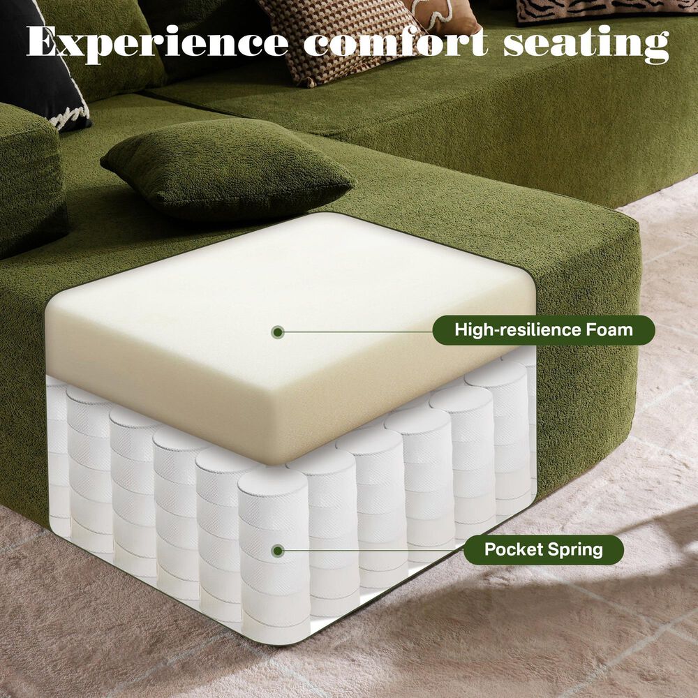 Noviland HOMLUX 2-Piece Mod Sectional with LAF Chaise in Green, , large