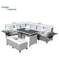 HOMLUX 5-Piece Outdoor Conversation Set with 2 Extendable Side Tables and Gray Rattan in White, , large
