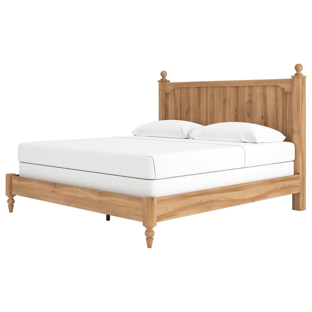 Ashley Aleaport King Panel Bed in Warm Brown, , large