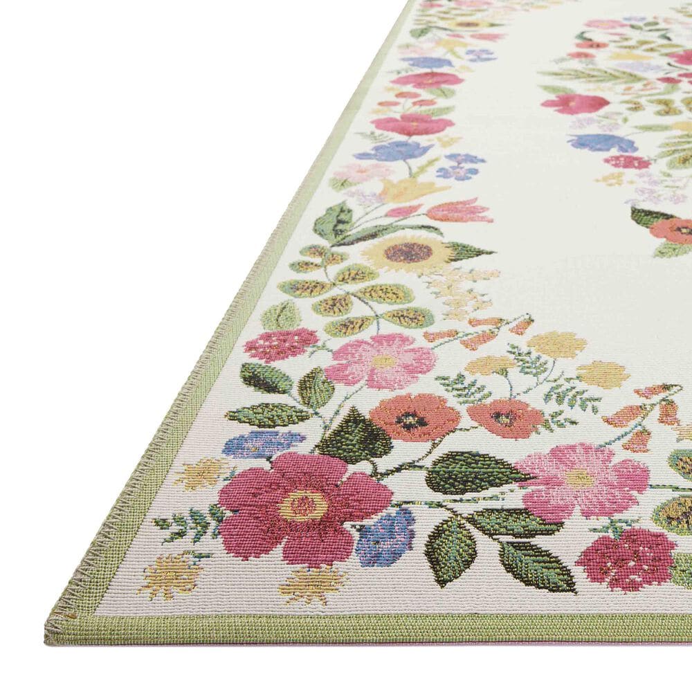 Rifle Paper Co. x Loloi Perennial Blossom 2&#39;5&quot; x 5&#39;6&quot; Cream Runner, , large