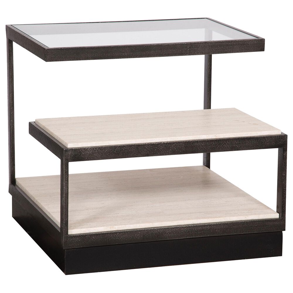 Vanguard Furniture Delmont Side Table in Black and White, , large