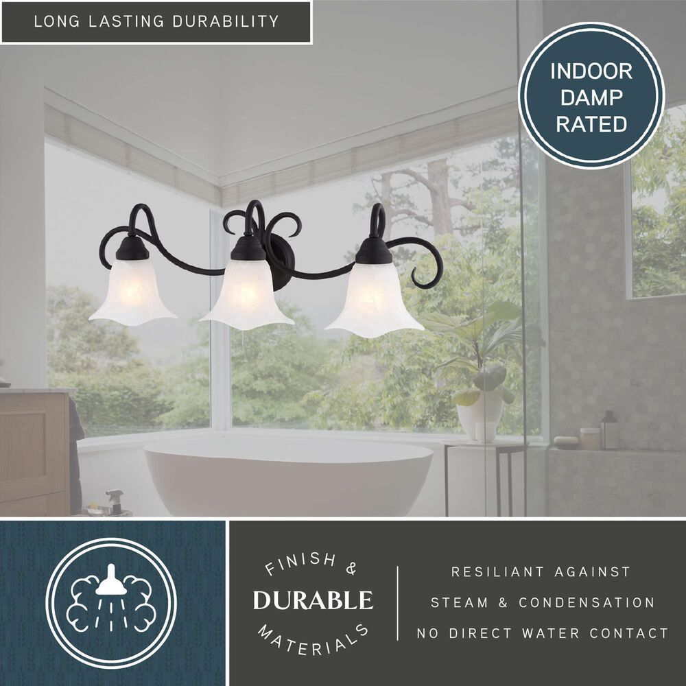 Vaxcel Bella 3-Light Bathroom Vanity Fixture in Matte Black, , large