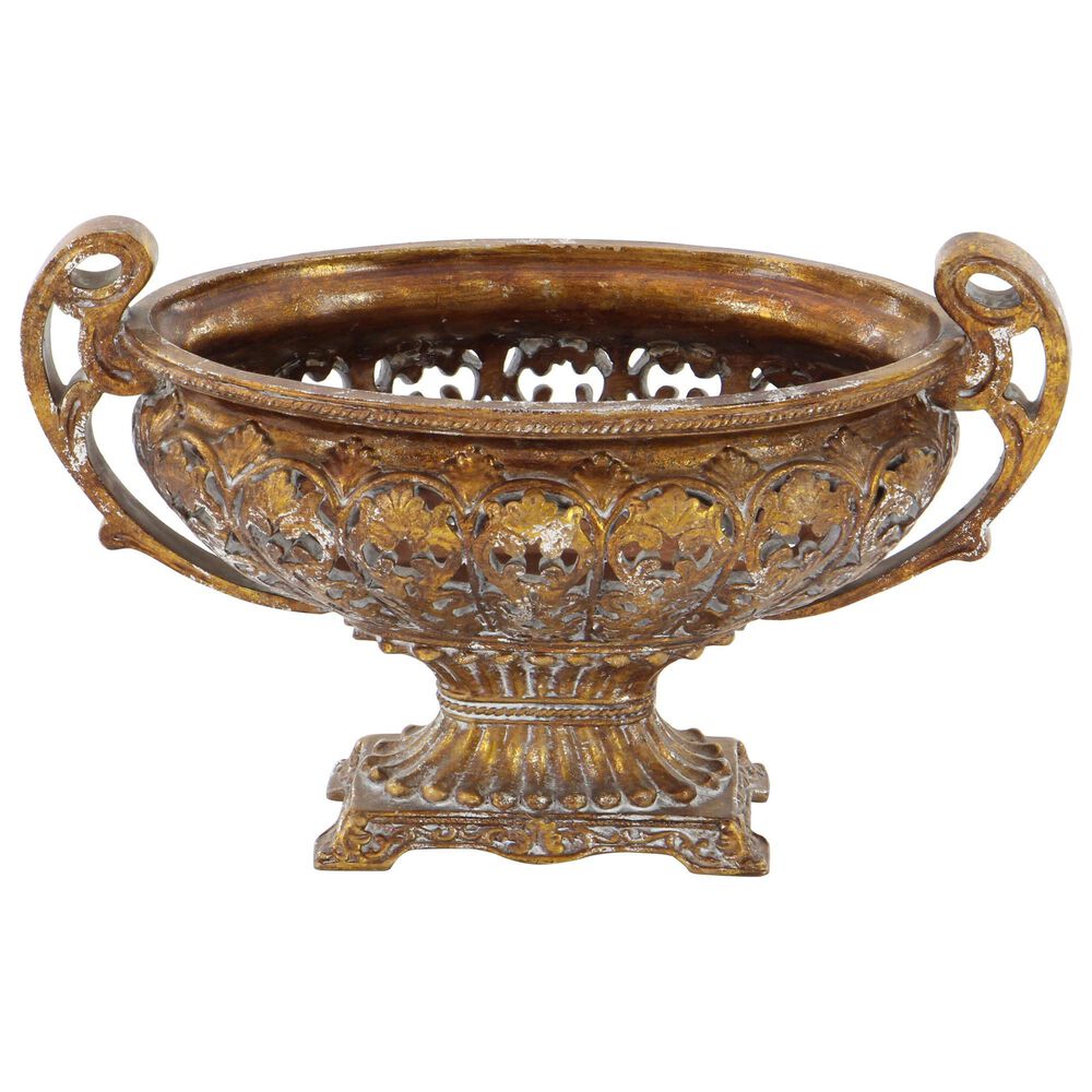 Maple and Jade 19&quot; Traditional Vintage Decorative Bowl in Gold, , large