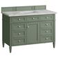 James Martin Vanities Brittany 48" Single Bathroom Vanity in Smokey Celadon with 3 cm Victorian Silver Quartz Top and Rectangular Sink, , large