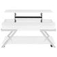 Steve Silver Furniture Zena Lift-Top Cocktail Table with Casters in White and Chrome, , large