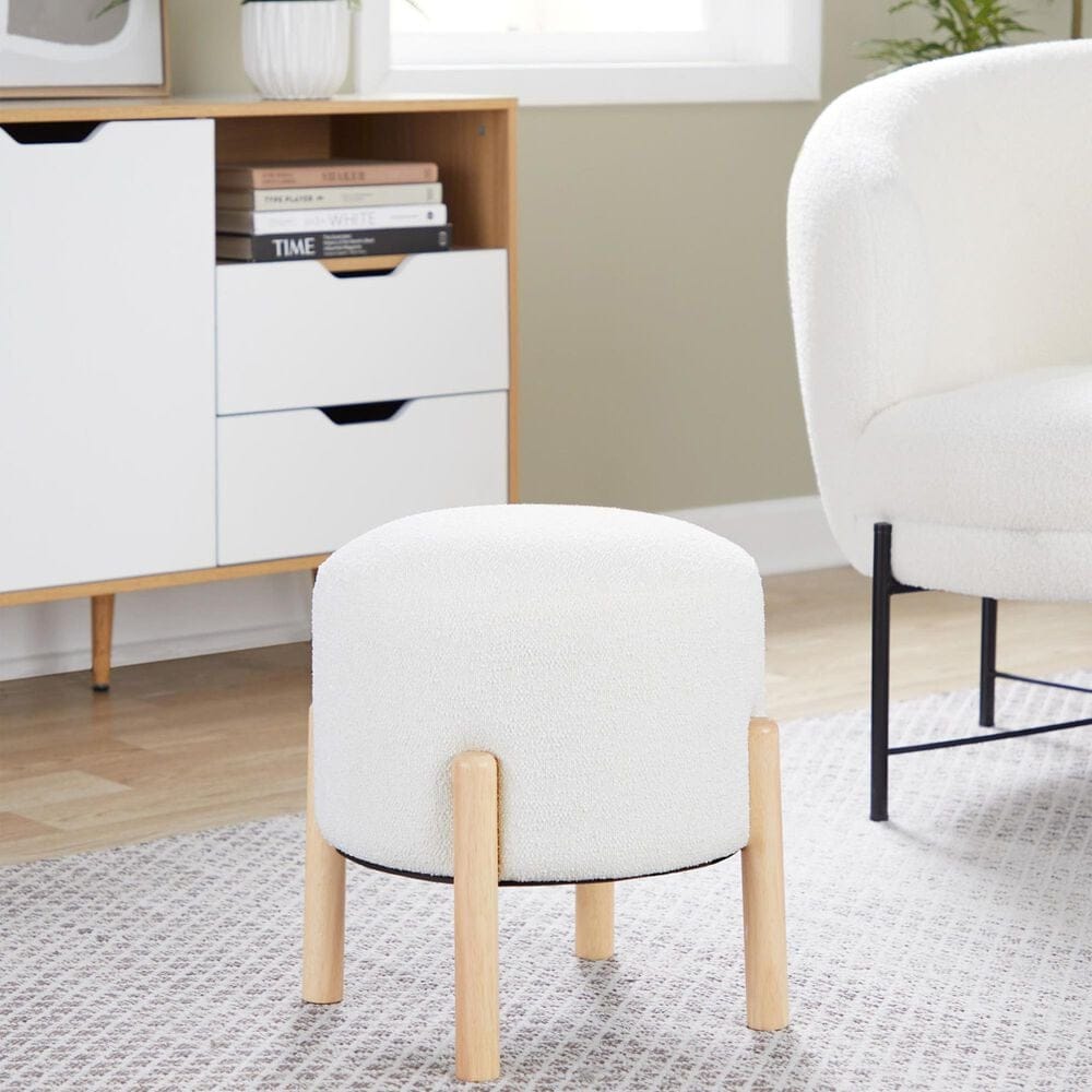 Lumisource Michelle Terry Ottoman in Cream, , large
