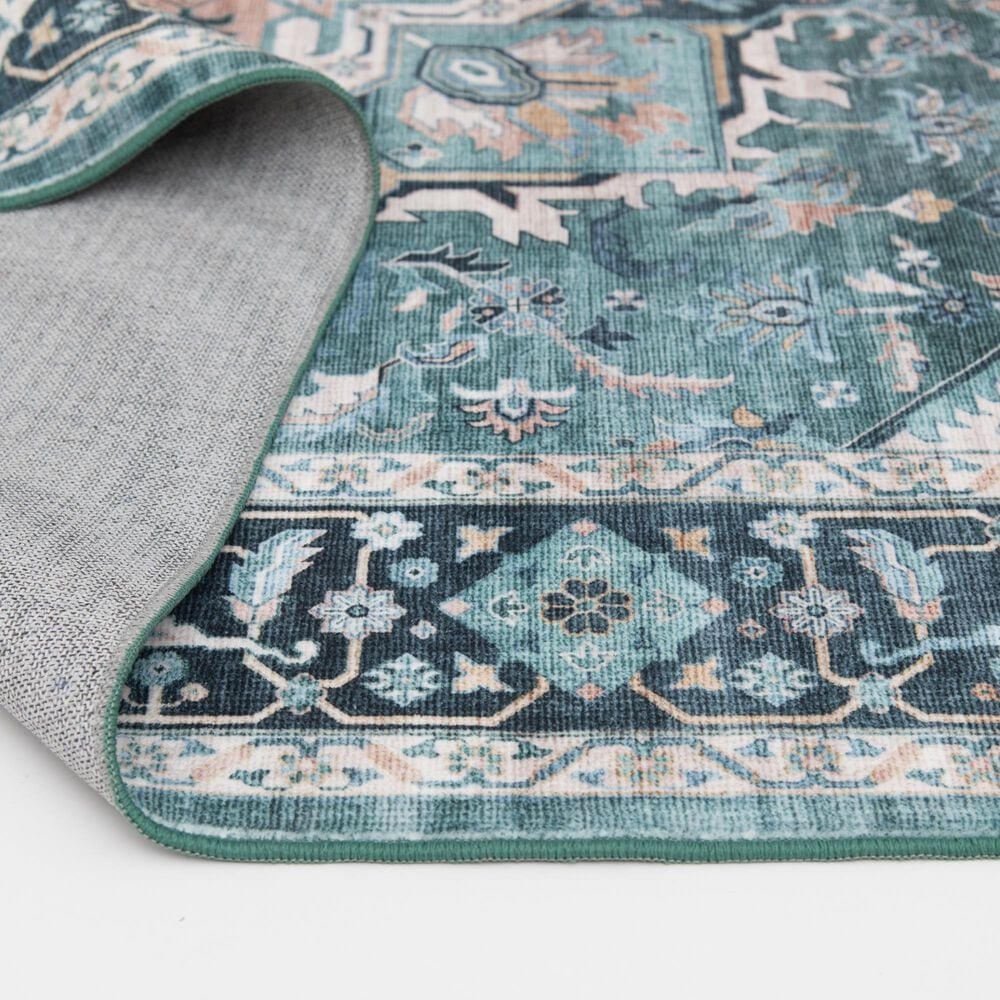 Central Oriental Rugease Chantal 5&#39; x 7&#39; Green and Ivory Area Rug, , large